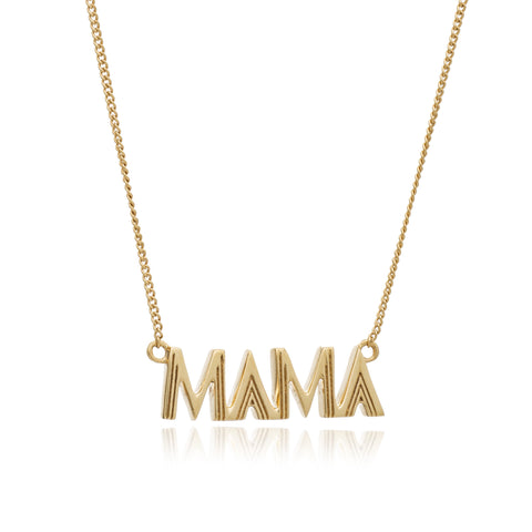 Mama Art Deco neckace by Rachel Jackson in gold plated sterling silver