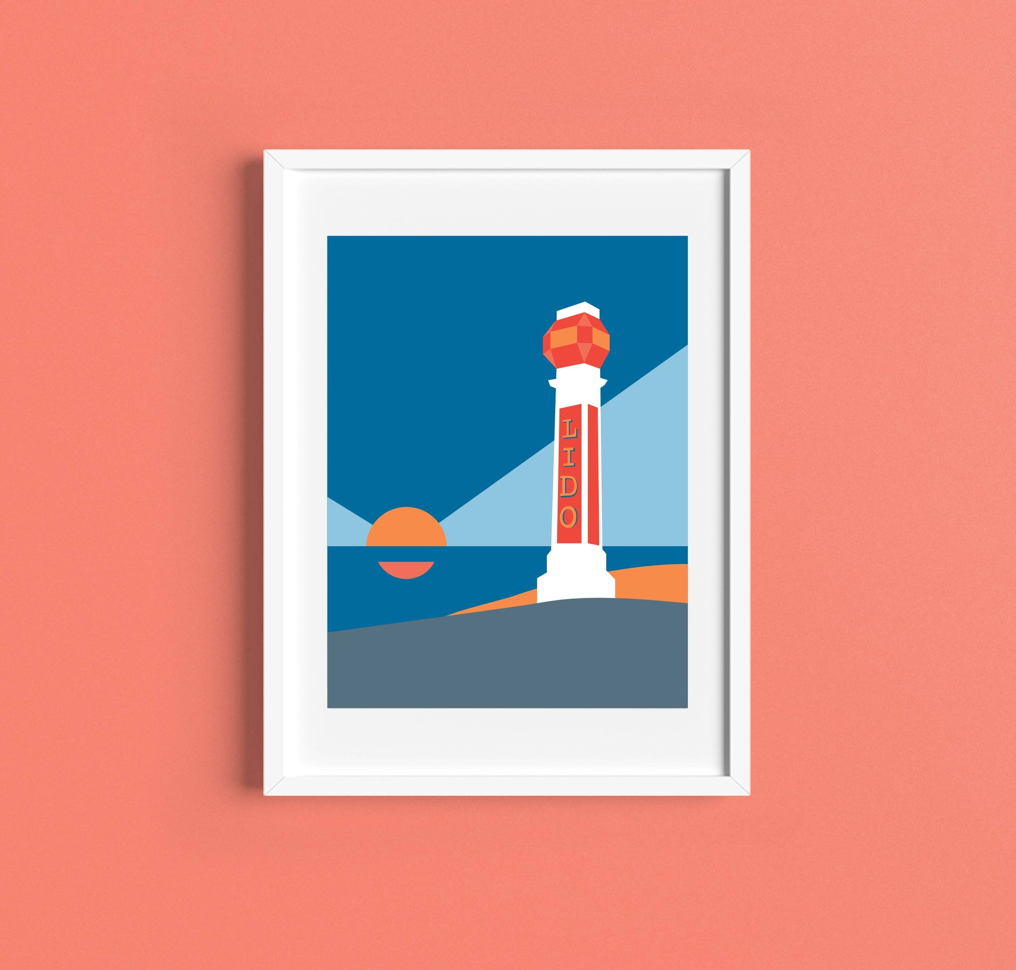 Margate Lido unframed print by Rebecca Pymar