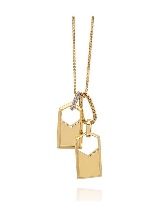 Gold Duo Tag Necklace