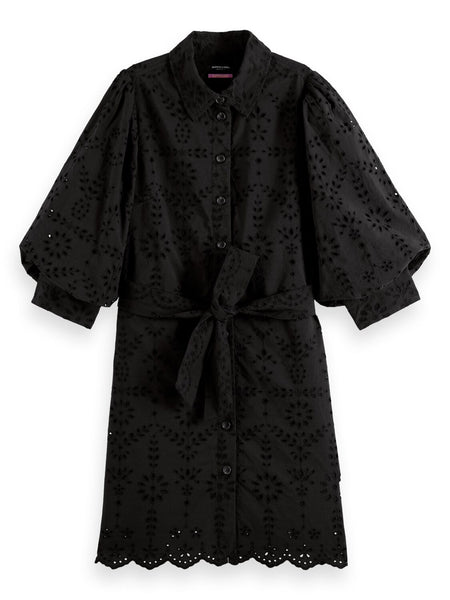 Scotch & Soda Black Broderie Anglaise Dress