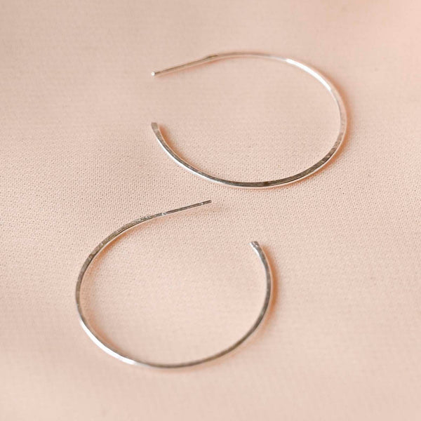 Large Delicate Silver Hoops