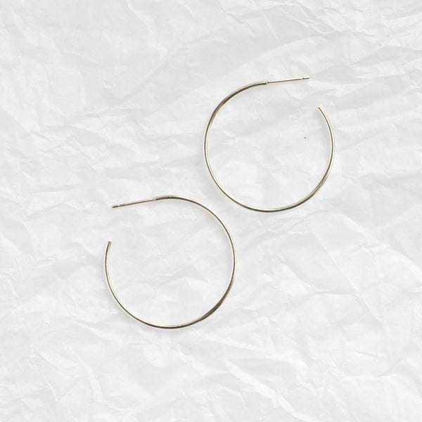 Large Delicate Silver Hoops