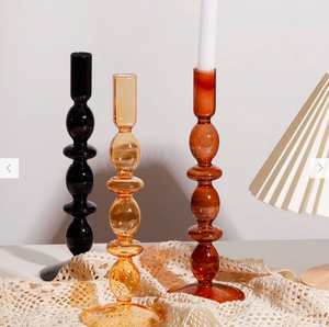 Black or Clear Tall Candlestick