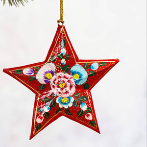 Bollywood Christmas red Indian floral mini star decoration