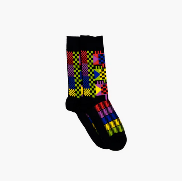 Geometric Black Socks