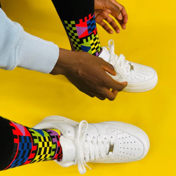 Geometric Black Socks