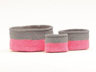 MALIZA: Grey & Neon Pink Basket