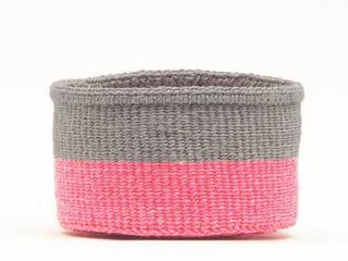 MALIZA: Grey & Neon Pink Basket